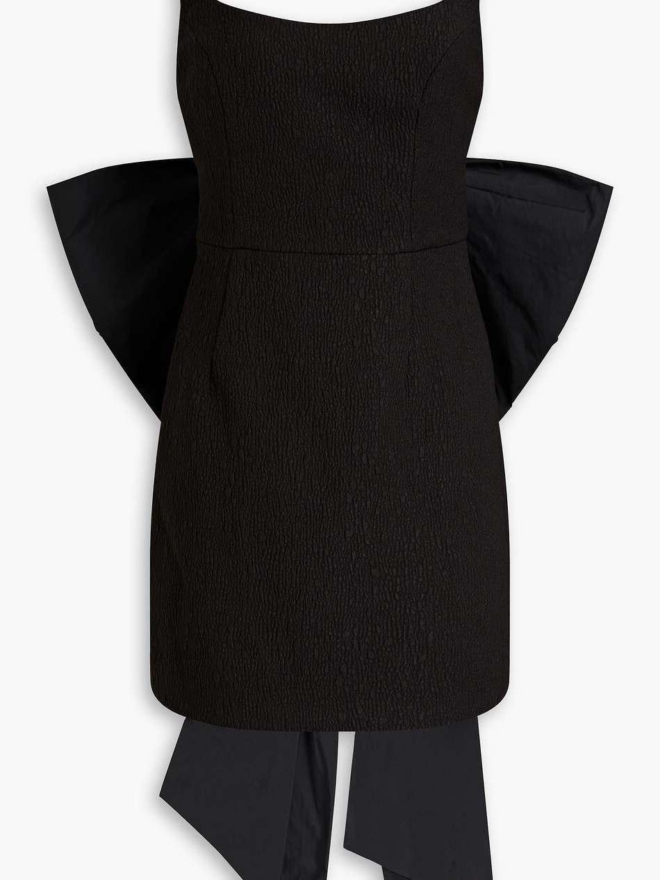calla bow-embellished cloqué mini dress