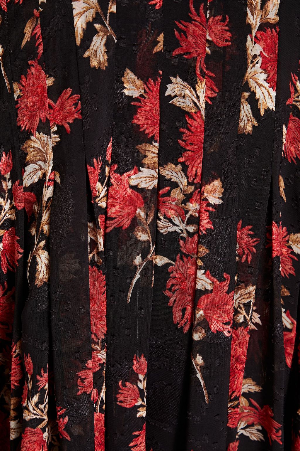 MIKAEL AGHAL Pleated floral-print fil coupé chiffon midi dress
