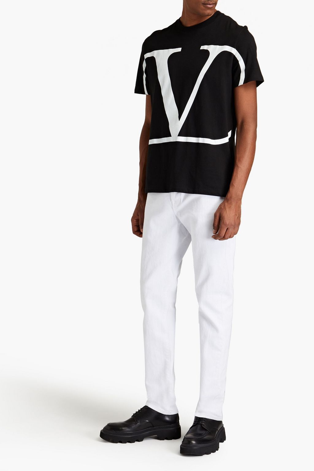 VALENTINO Printed cotton-jersey T-shirt