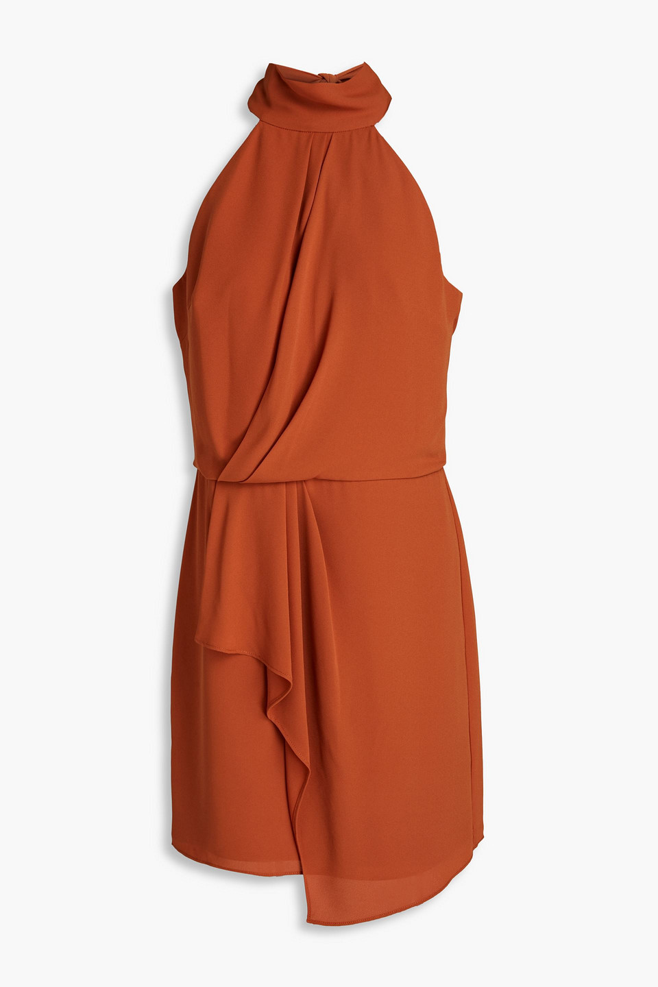 Halston Harlow draped crepe mini dress