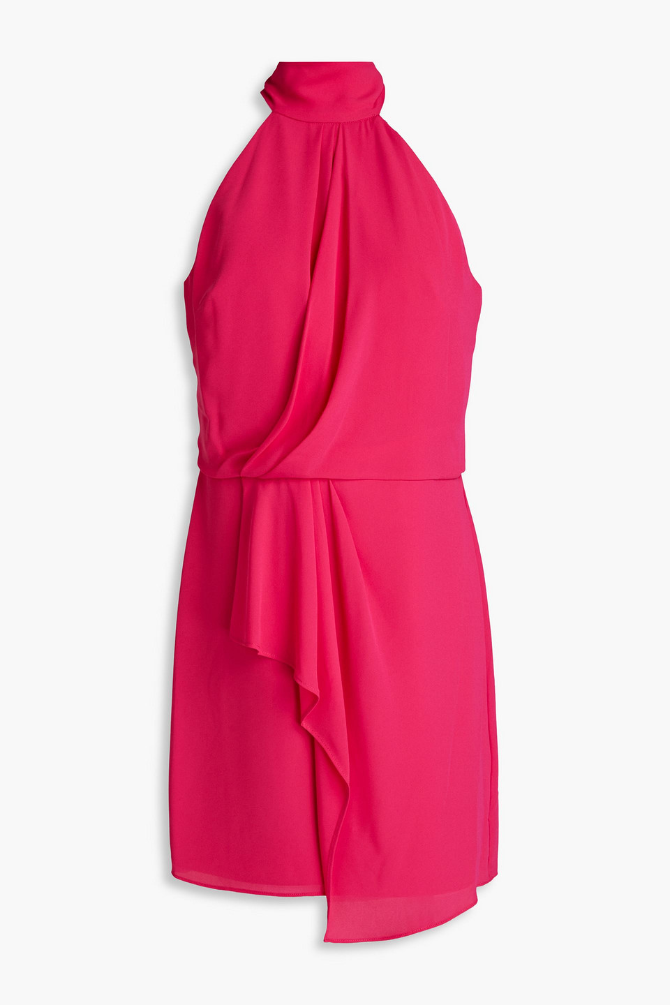Halston Harlow pleated draped crepe mini dress