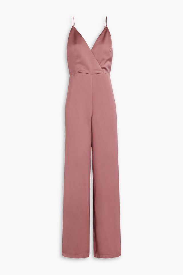 Satin-crepe wide-leg jumpsuit