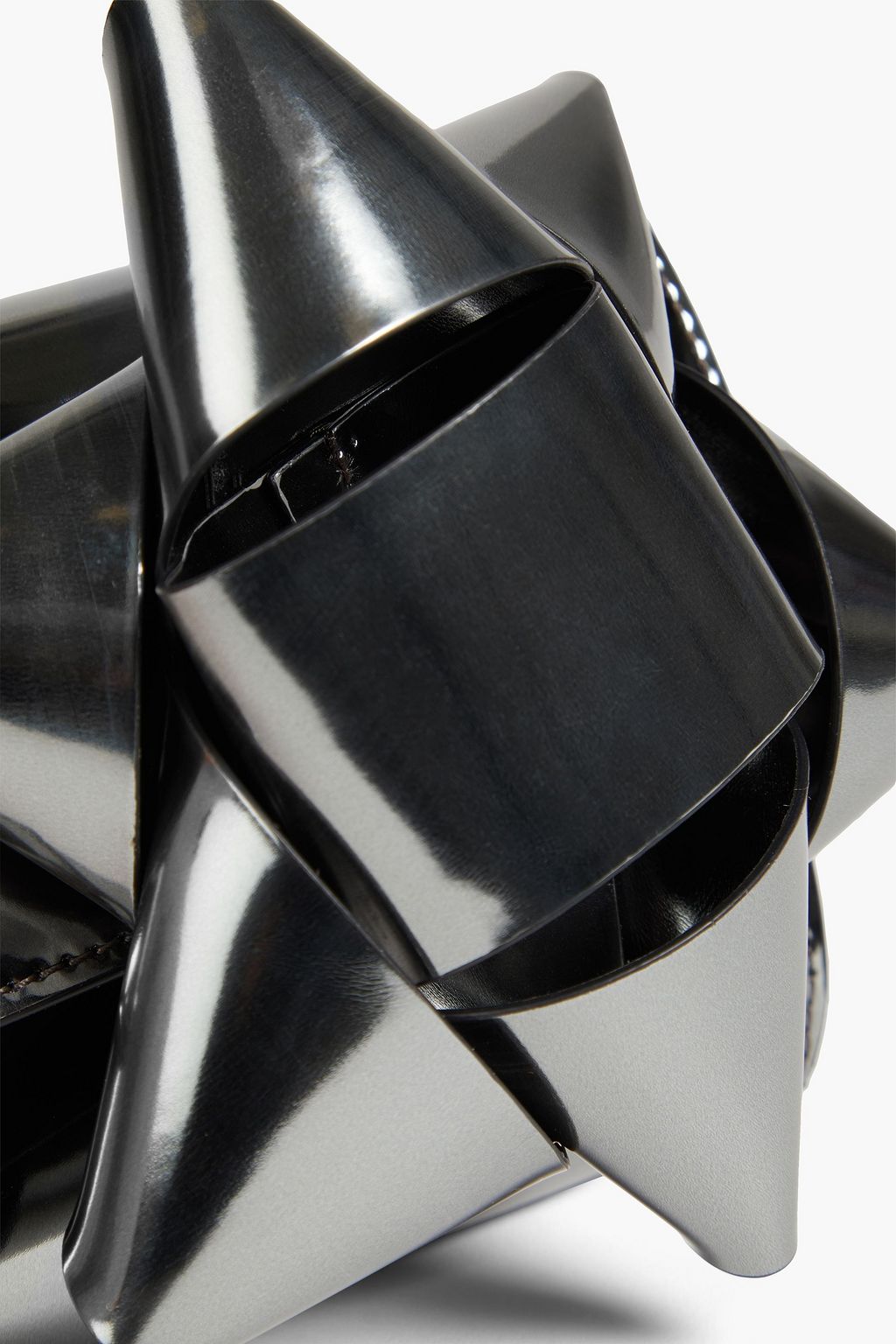 MM6 MAISON MARGIELA Bow-embellished metallic faux leather wallet