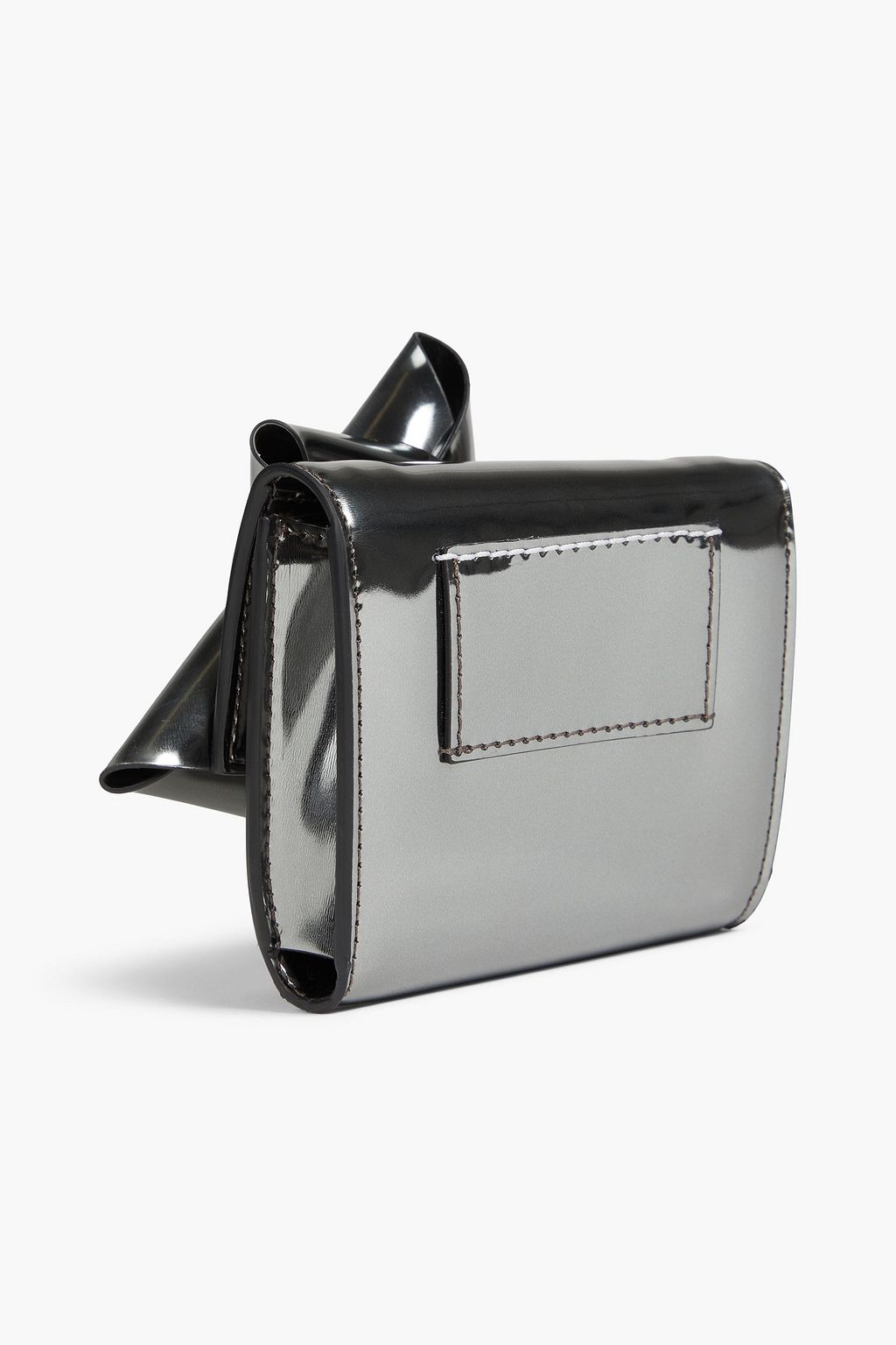 MM6 MAISON MARGIELA Bow-embellished metallic faux leather wallet