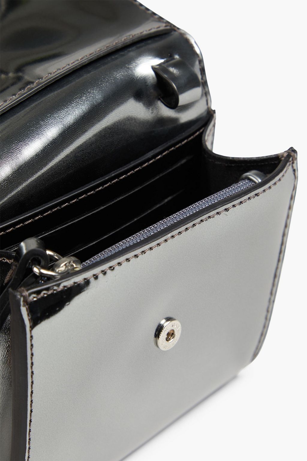 MM6 MAISON MARGIELA Bow-embellished metallic faux leather wallet