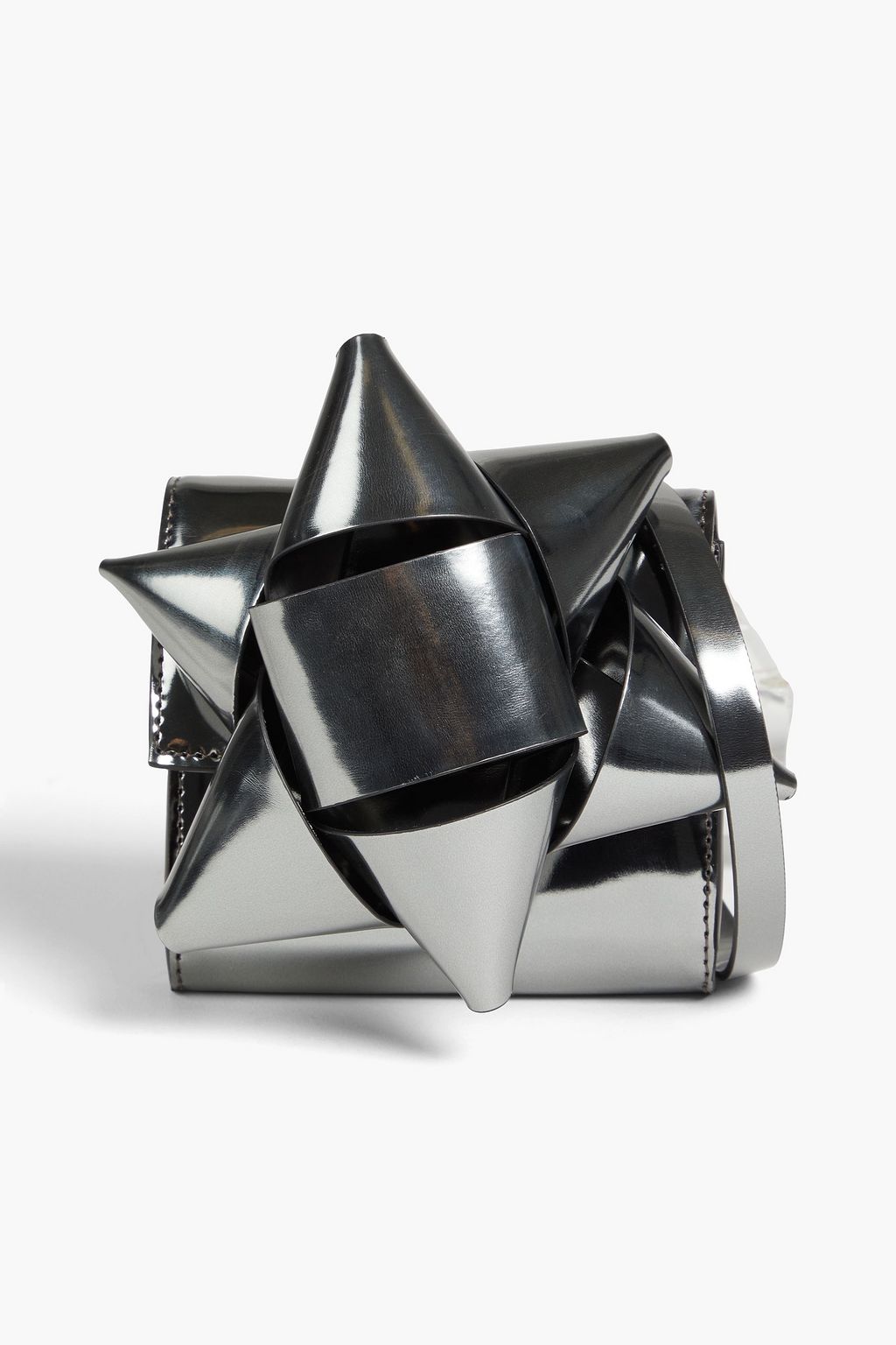 MM6 MAISON MARGIELA Bow-embellished metallic faux leather wallet