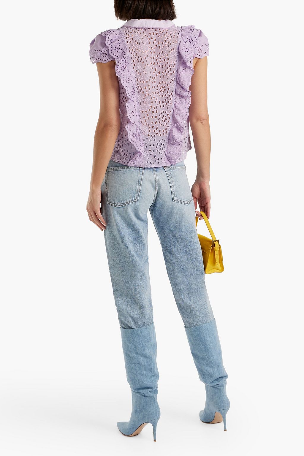 ALICE + OLIVIA Delisa pussy-bow ruffled broderie anglaise blouse