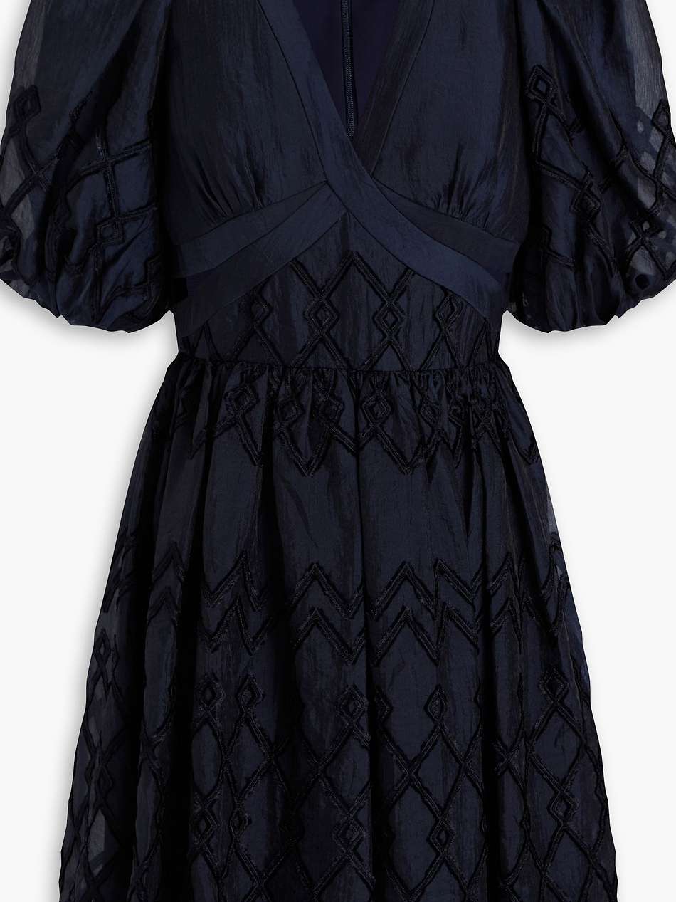 cutout devoré-organza mini dress
