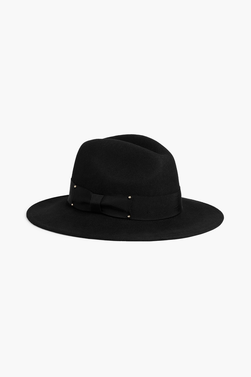 EUGENIA KIM BIANCA GROSGRAIN-TRIMMED WOOL-FELT FEDORA,3074457345634099640