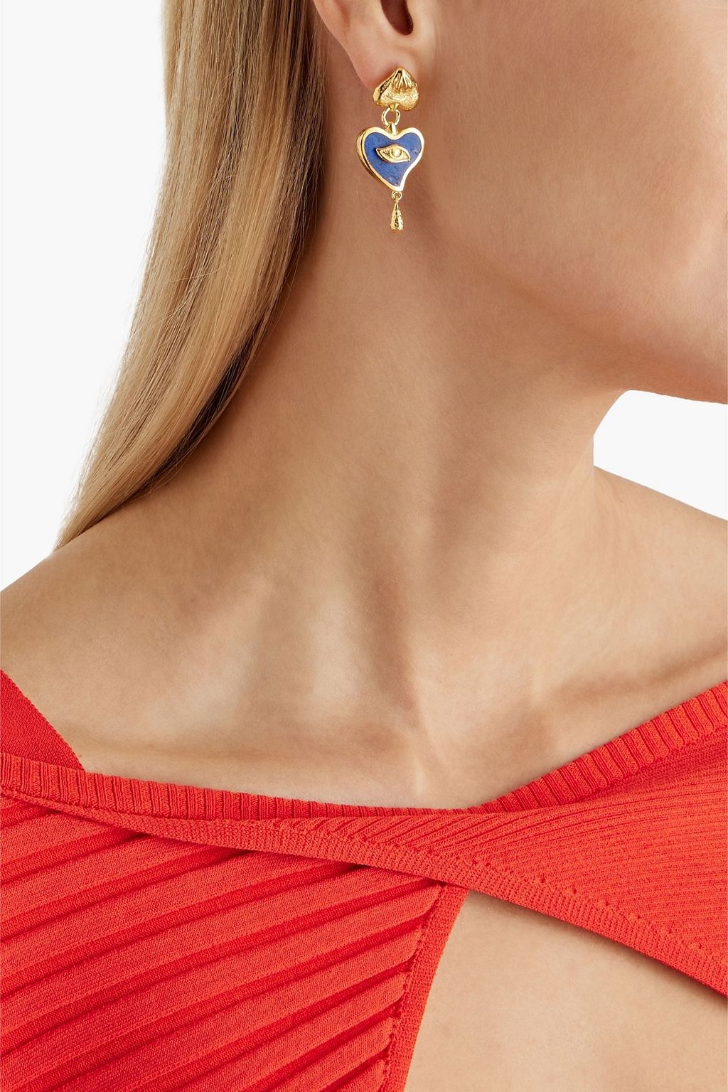 PAMELA LOVE Gold-plated lapis lazuli earrings