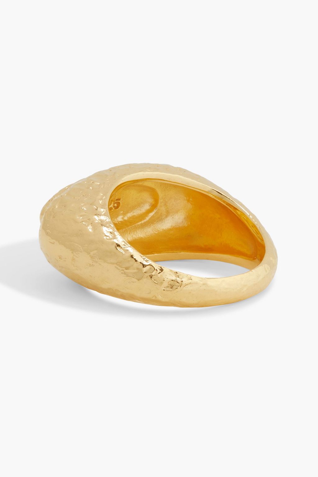 PAMELA LOVE Hammered gold-plated ring