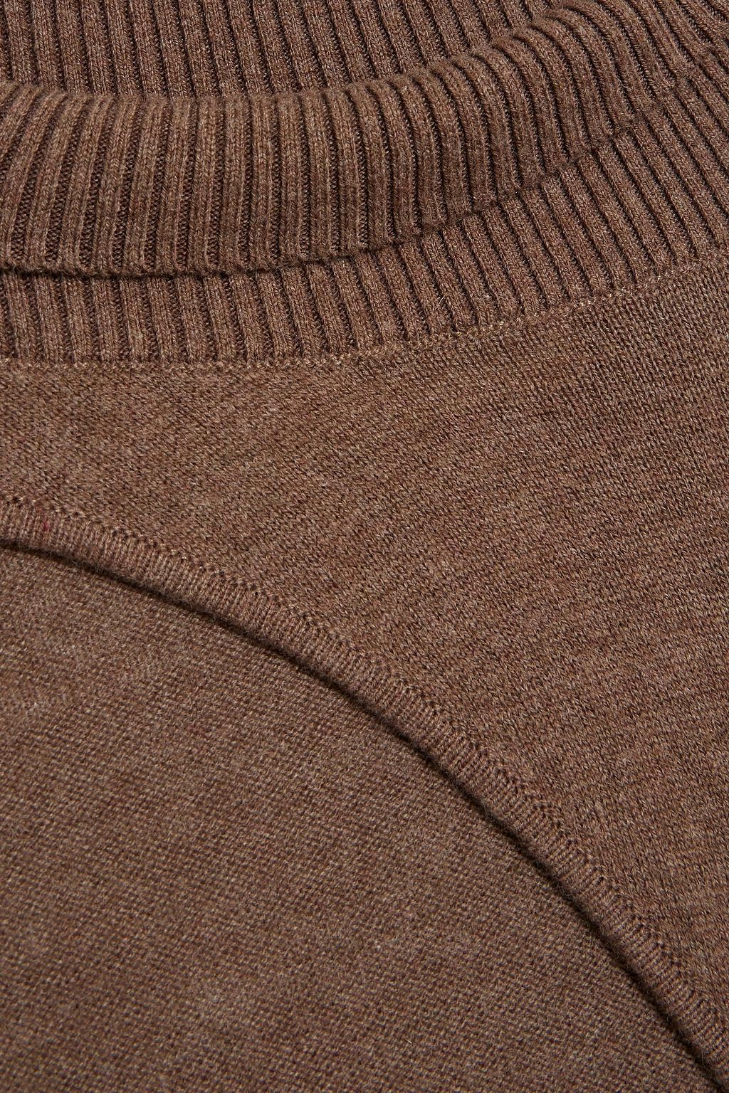 NICHOLAS Cutout wool and cotton-blend turtleneck maxi dress
