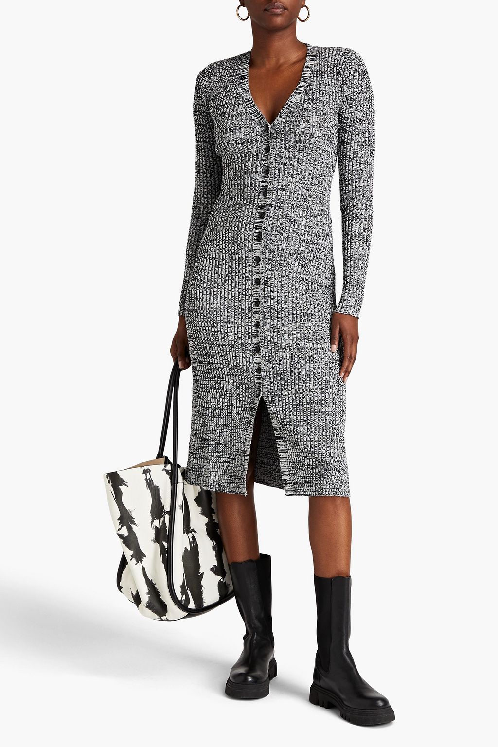 BAUM UND PFERDGARTEN Cabriola space-dyed ribbed-knit midi dress