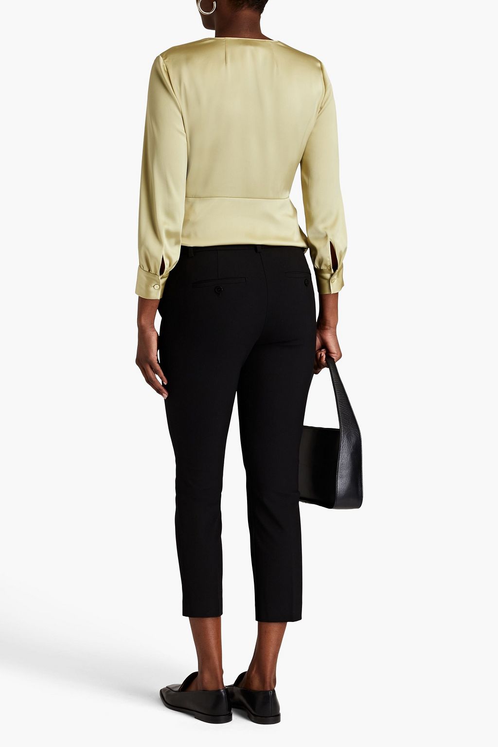 THEORY Twist-front satin blouse