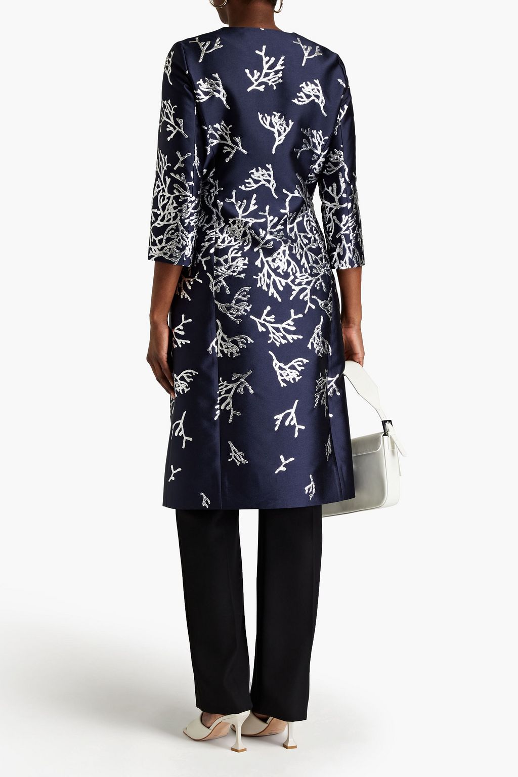 OSCAR DE LA RENTA Metallic jacquard coat