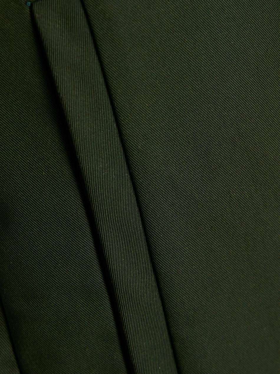 cotton-blend twill wide-leg pants
