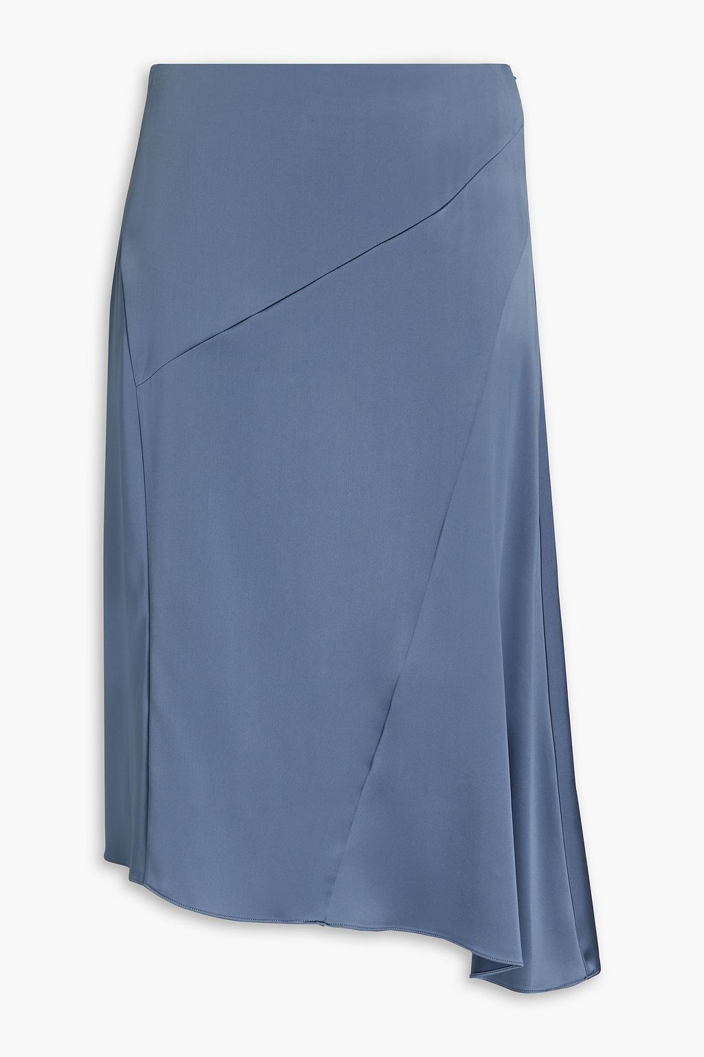 Asymmetric Satin Mini Skirt