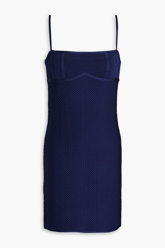 Ribbed bandage mini dress