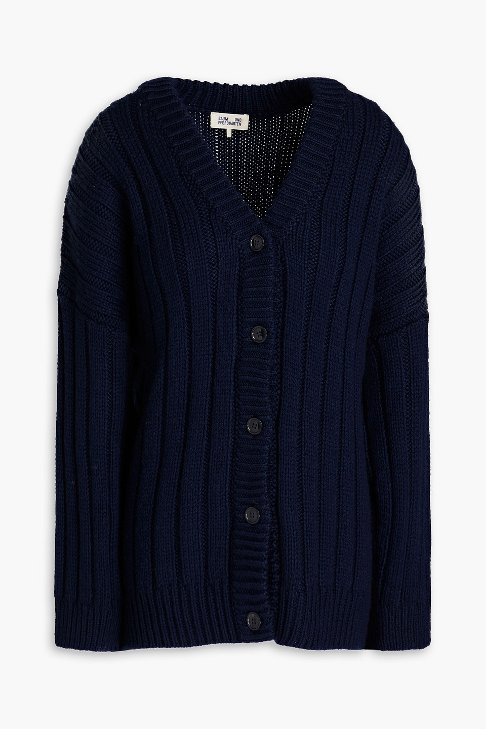 Baum Und Pferdgarten Colonia Ribbed Wool-blend Cardigan In Blue