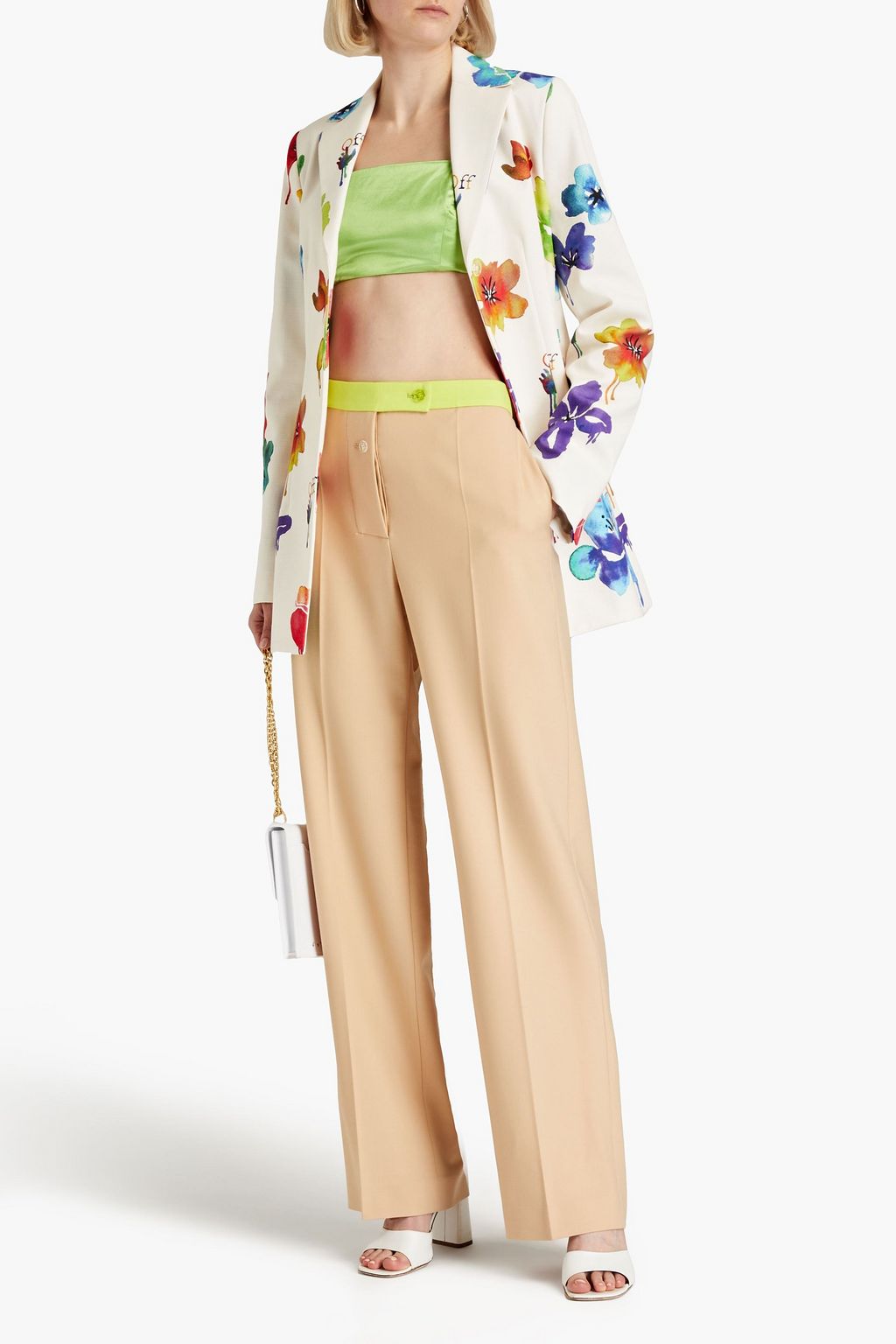 OFF-WHITE™ Floral-print cotton-blend blazer