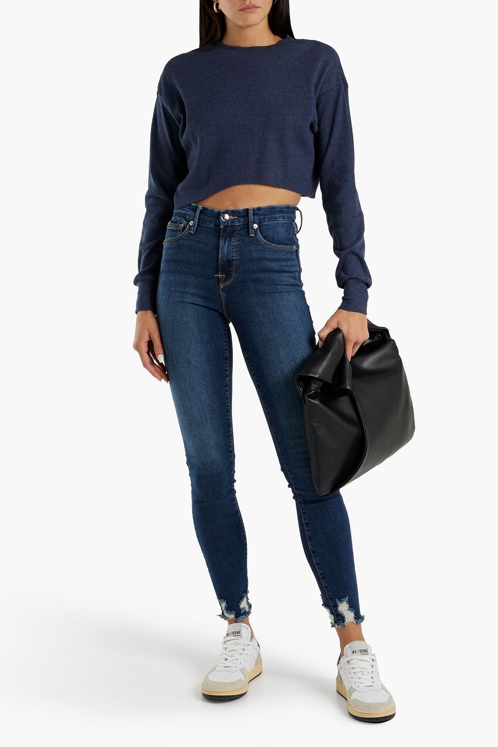 GOOD AMERICAN Good Legs faded high-rise skinny jeans