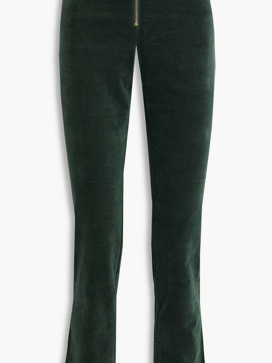 cotton-blend velvet bootcut pants