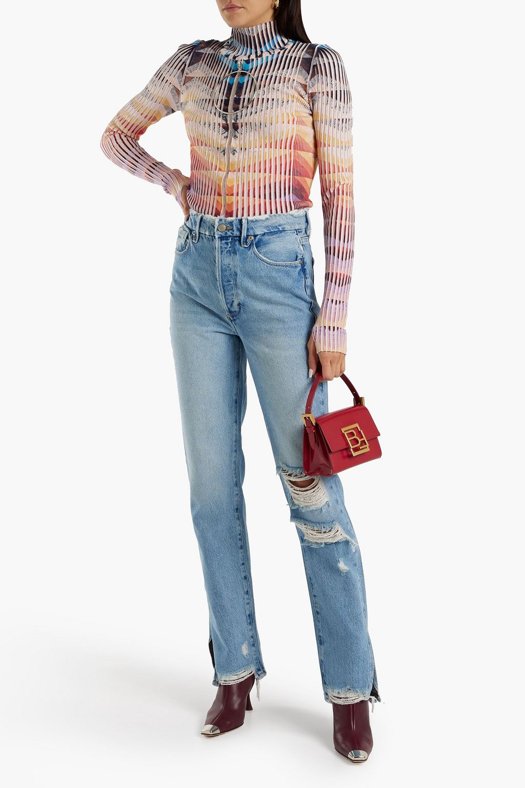 GOOD AMERICAN Good Boy distressed boyfriend jeans