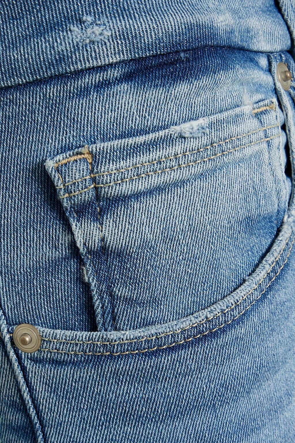 GOOD AMERICAN Good Legs distressed mid-rise flared jeans