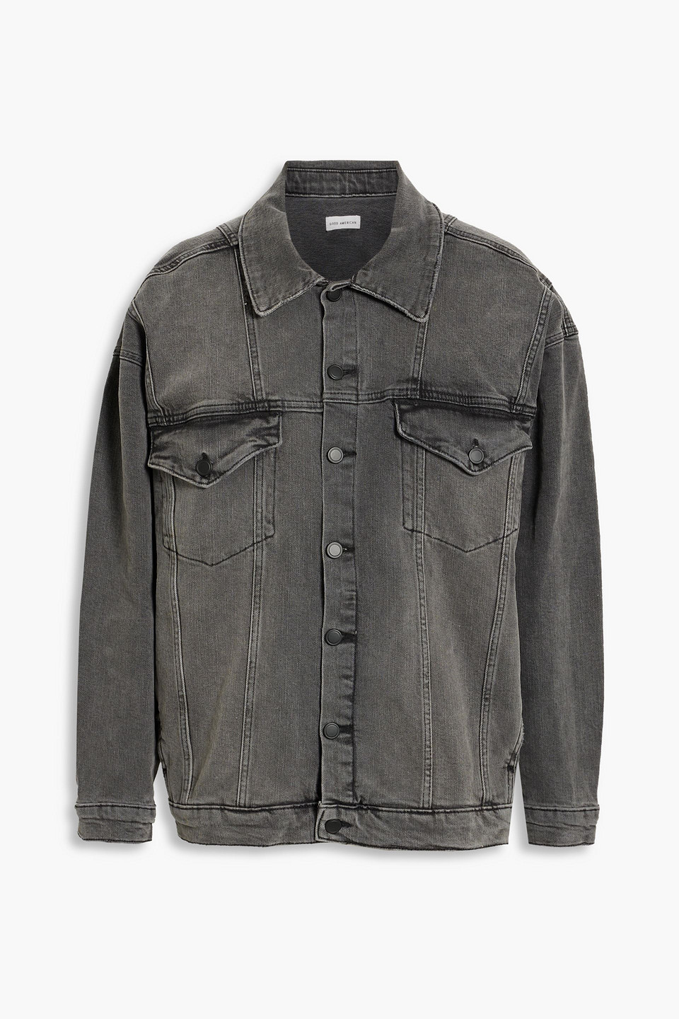 Good American Oversized Denim Jacket In Charcoal