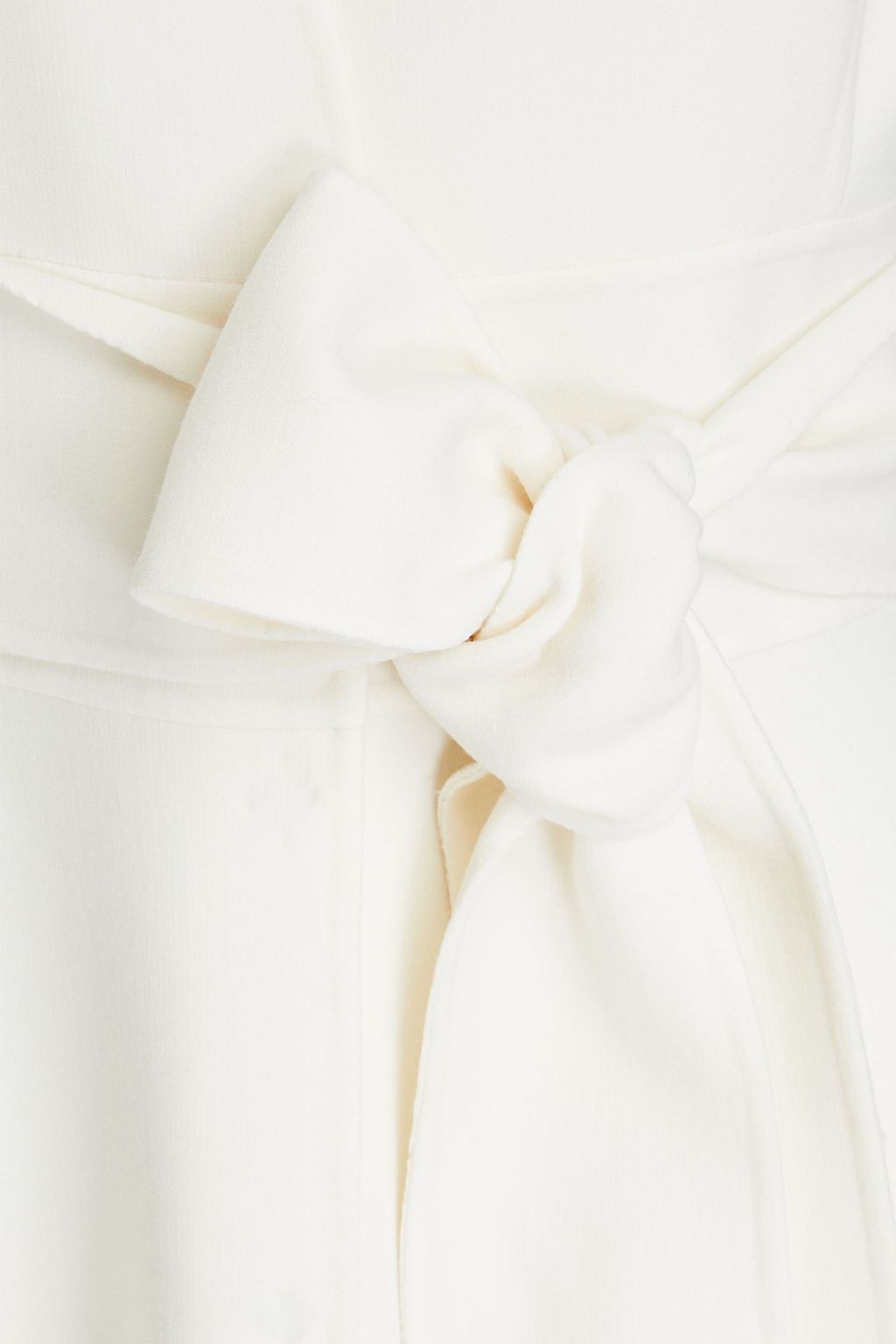 OSCAR DE LA RENTA Belted wool-blend crepe midi dress