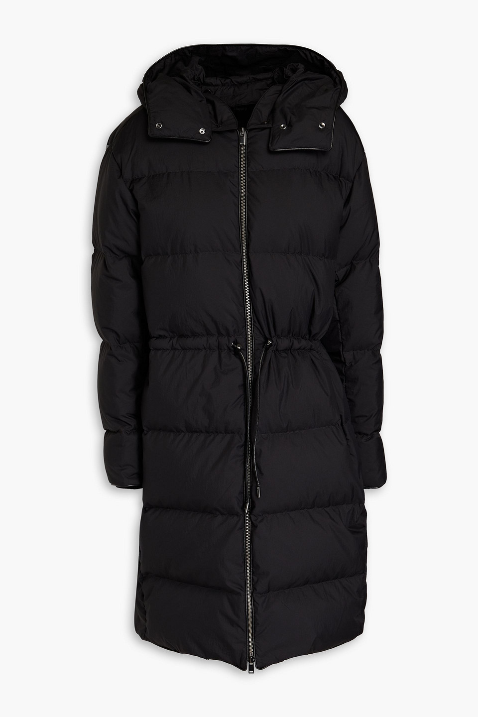 Theory Quilted Shell Hooded Coat