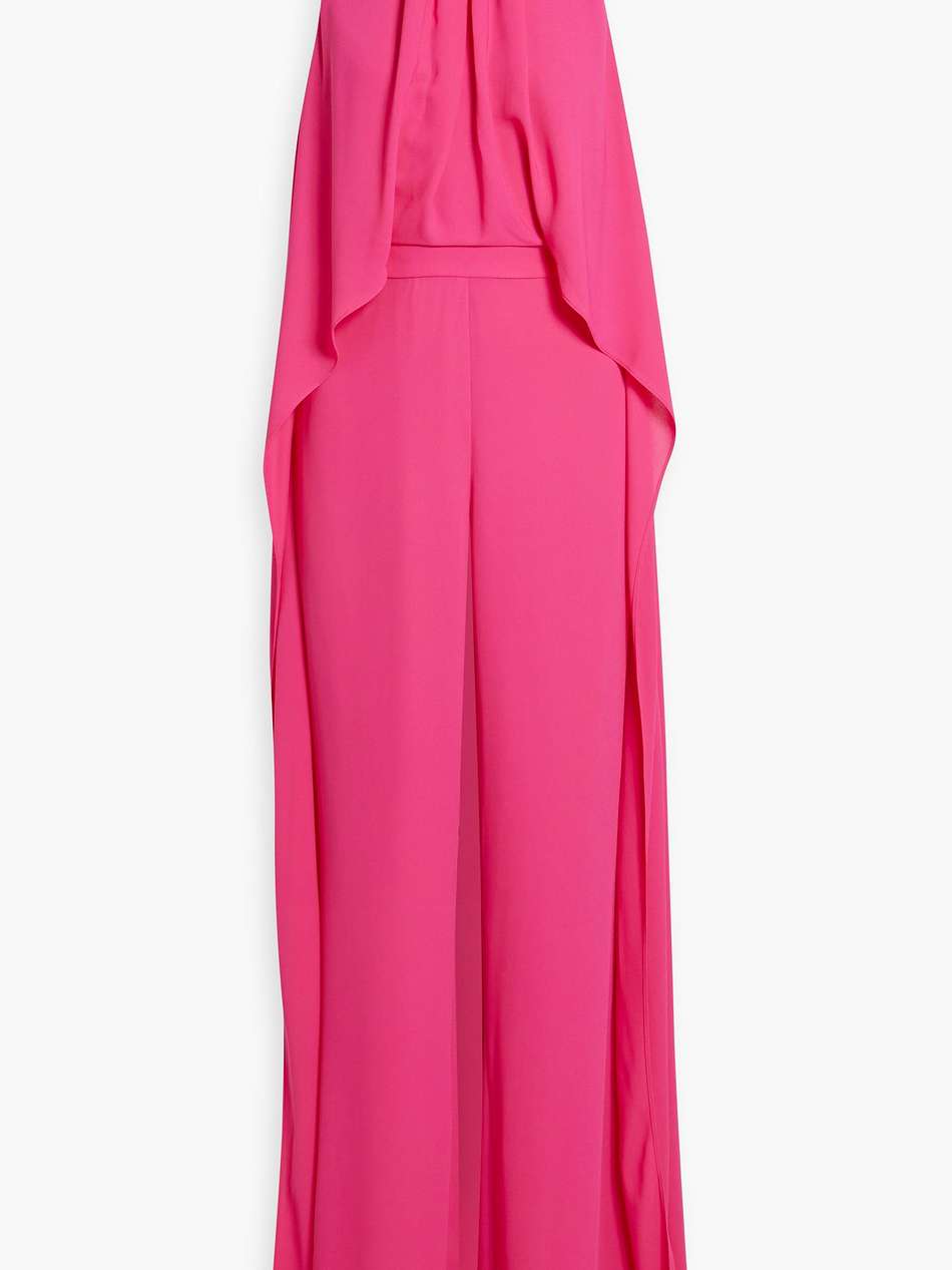 alice draped chiffon wide-leg jumpsuit