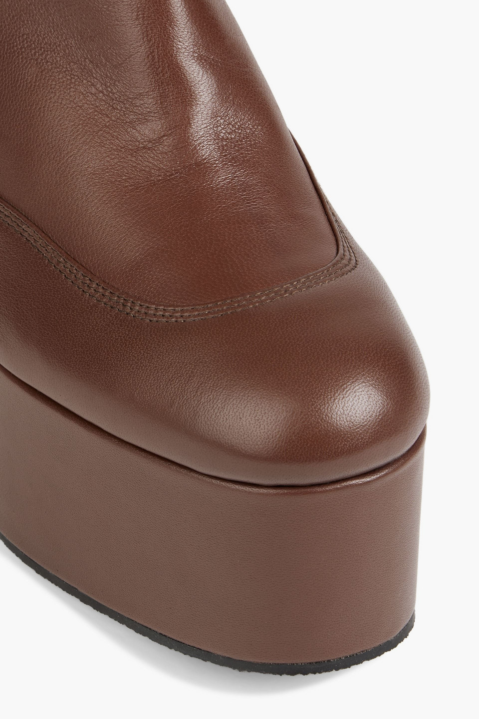 Dries Van Noten Leather Platform Ankle Boots In Brown