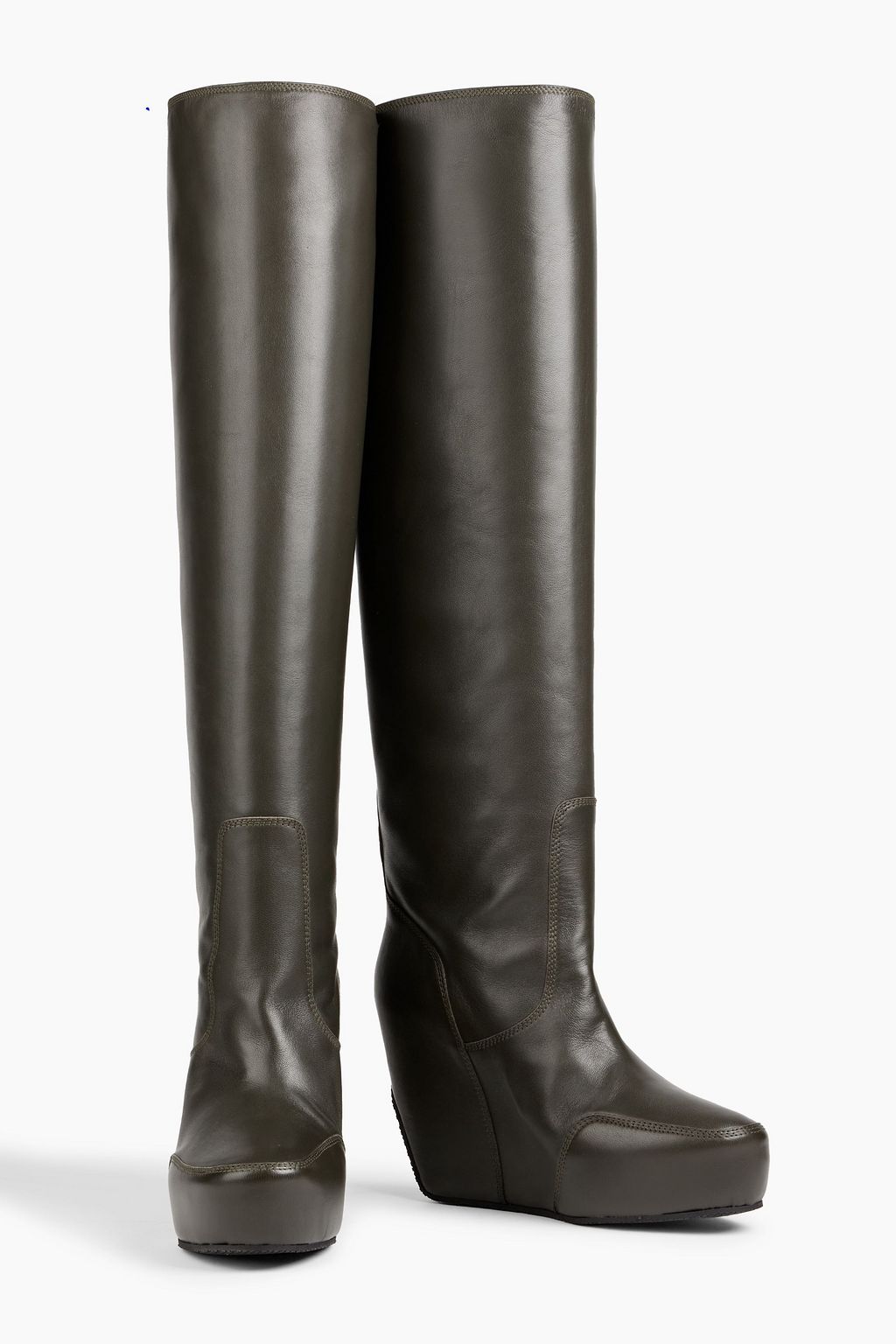 DRIES VAN NOTEN Leather wedge knee boots
