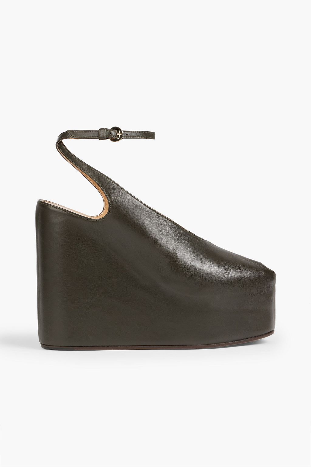 DRIES VAN NOTEN Leather wedge mules | THE OUTNET