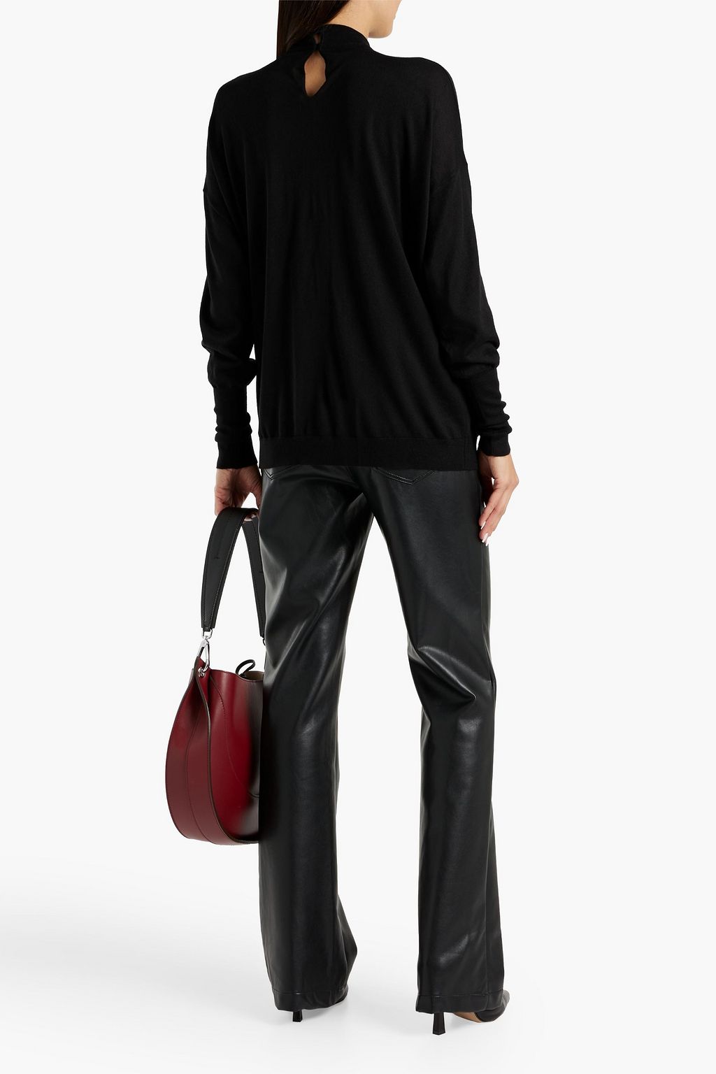 BRUNELLO CUCINELLI Bead-embellished cutout cashmere and silk-blend sweater