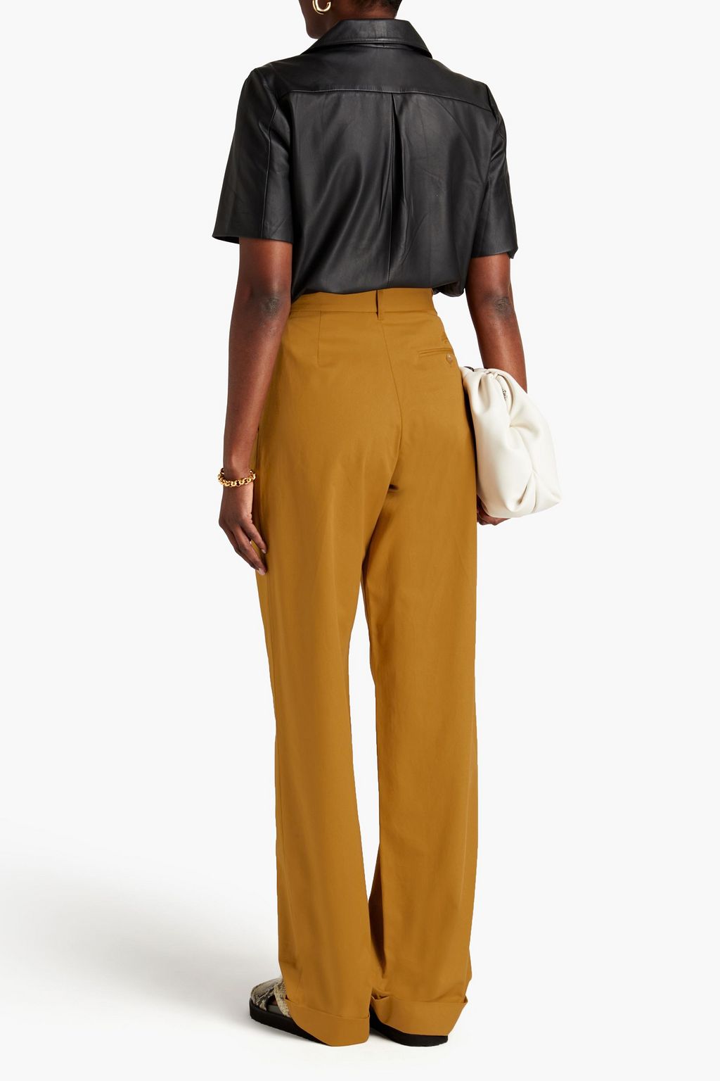 BALLY Pleated cotton-twill wide-leg pants
