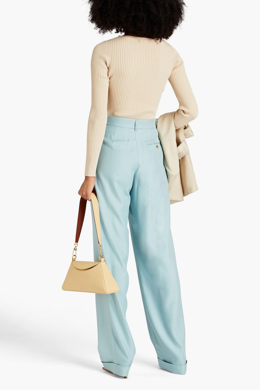 BALLY Pleated silk-drill straight-leg pants