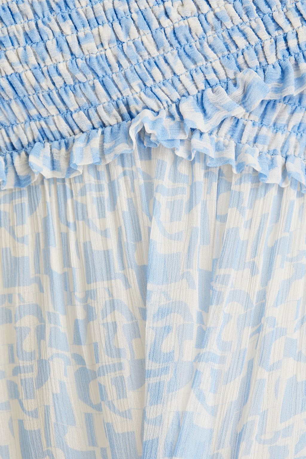 BAUM UND PFERDGARTEN Millicent cold-shoulder shirred printed crepon top