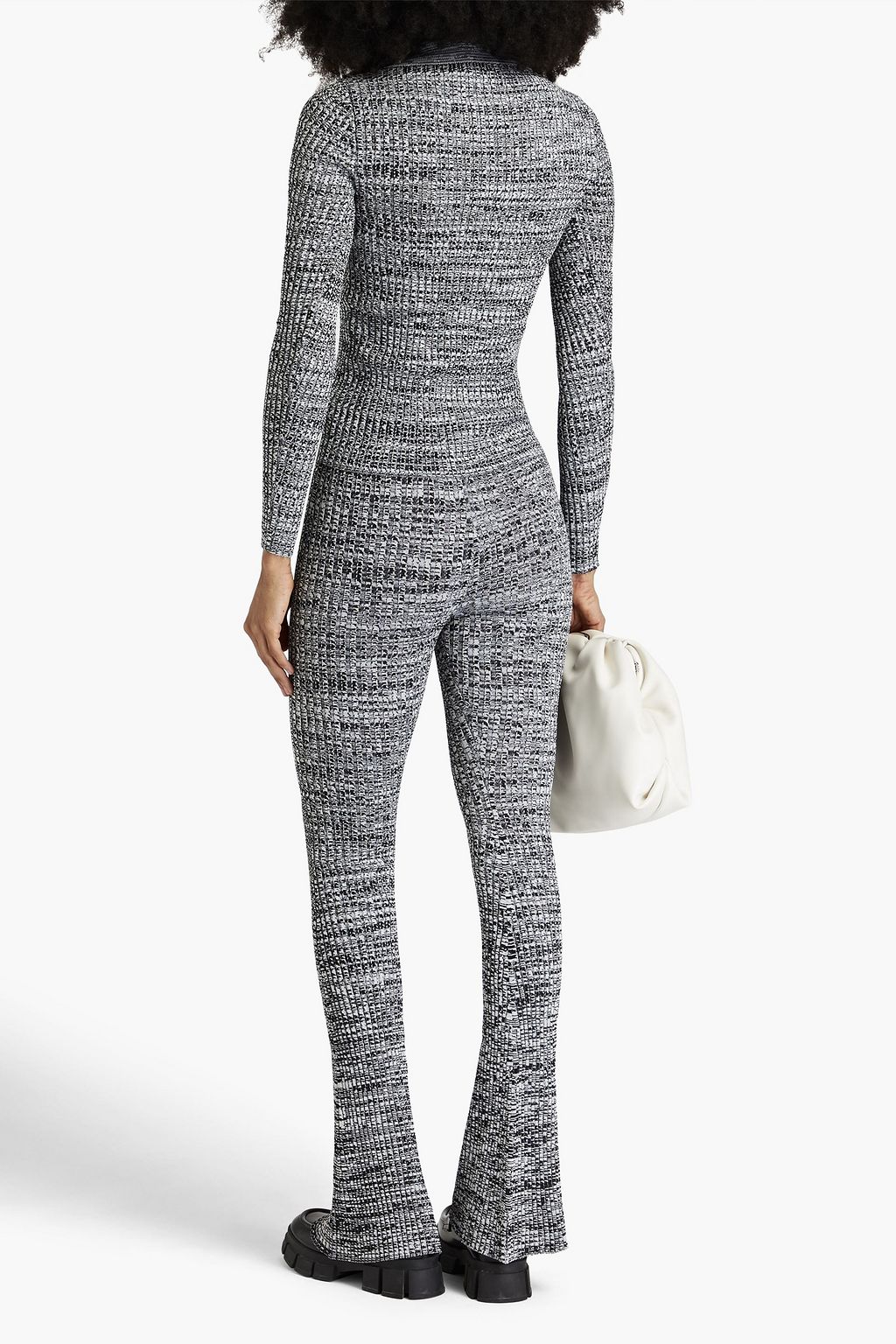 BAUM UND PFERDGARTEN Ceara marled ribbed-knit polo sweater