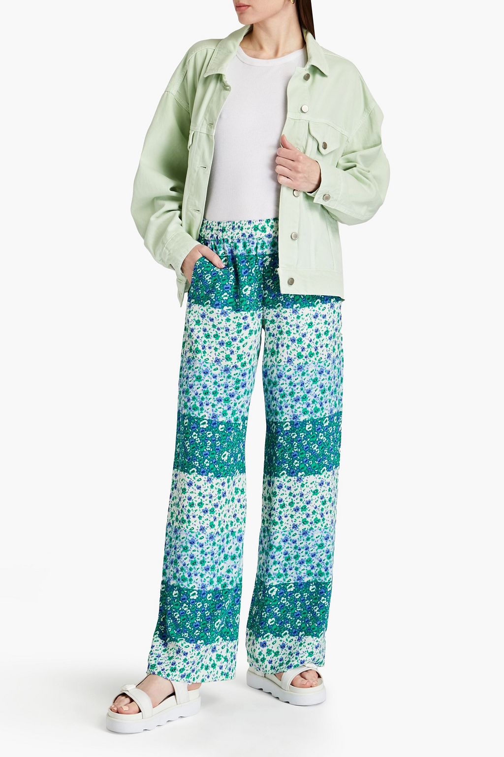 BAUM UND PFERDGARTEN Norina floral-print crepe wide-leg pants
