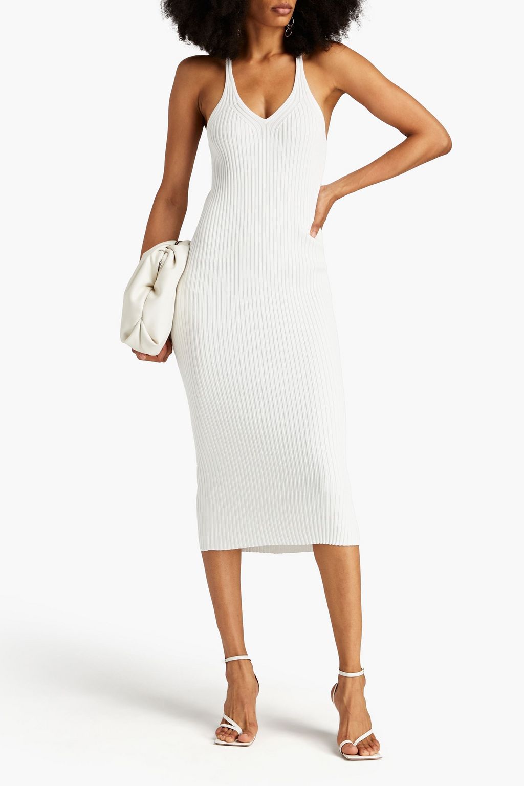 HELMUT LANG Ribbed-knit midi dress
