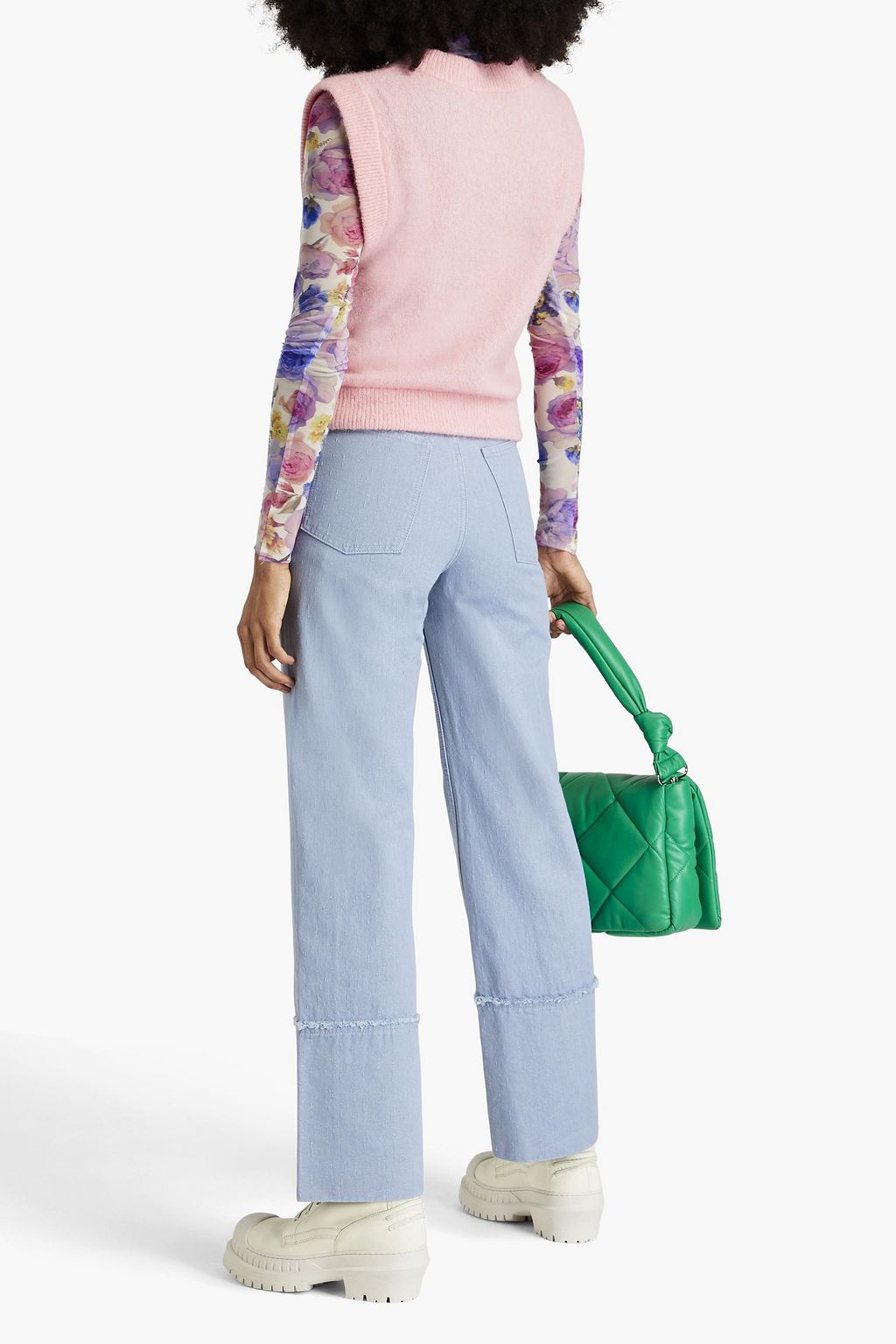 BAUM UND PFERDGARTEN Nariko distressed high-rise straight-leg jeans