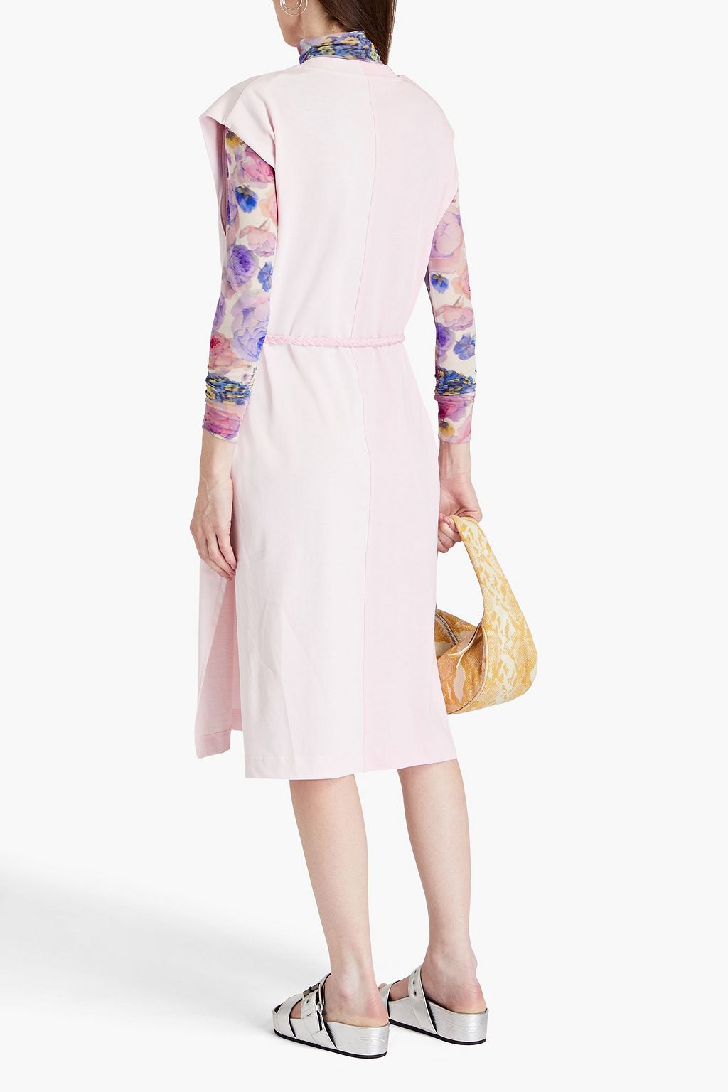 BAUM UND PFERDGARTEN Jiri flocked two-tone cotton-jersey midi dress
