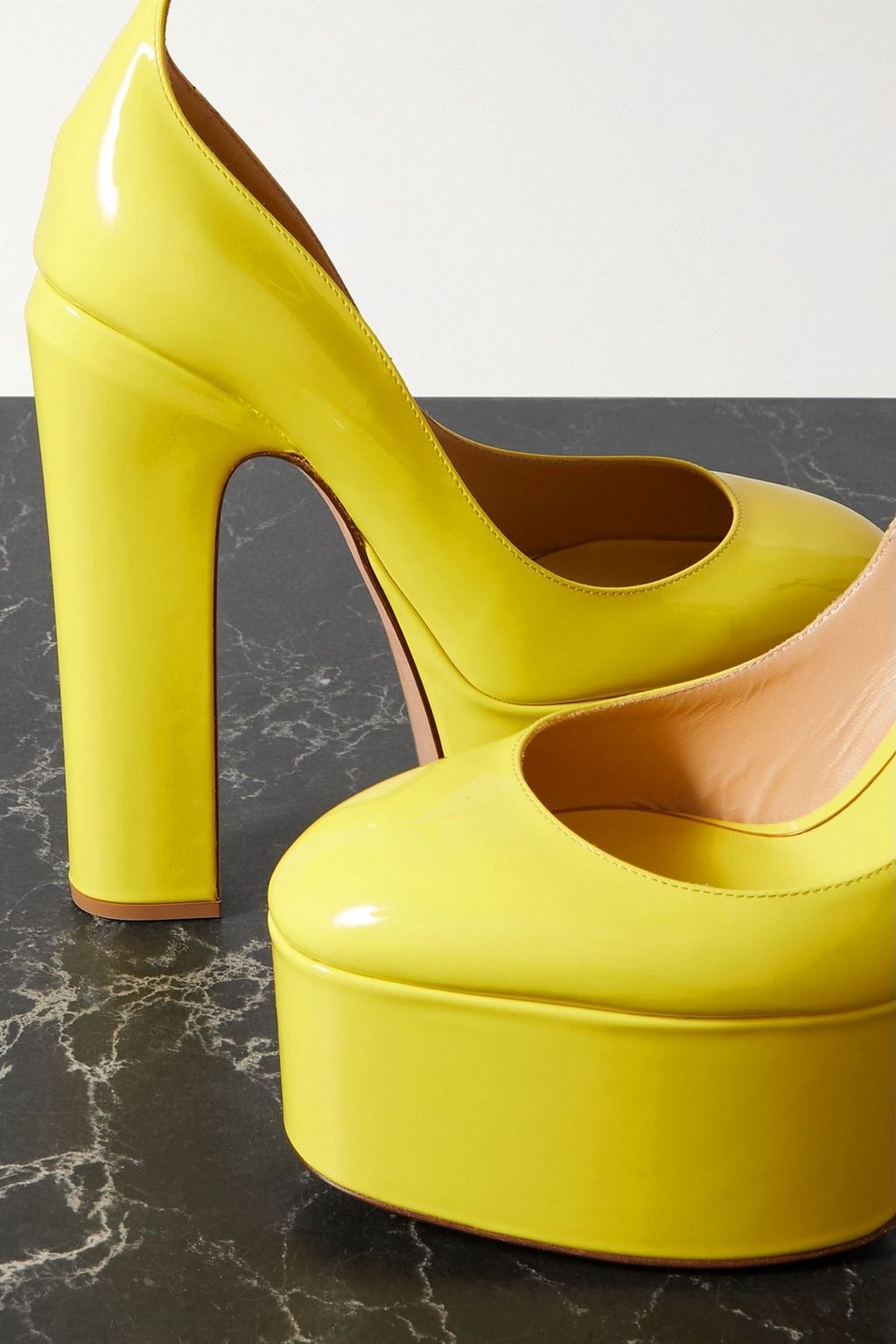 VALENTINO GARAVANI Tan-Go 155 patent-leather platform pumps