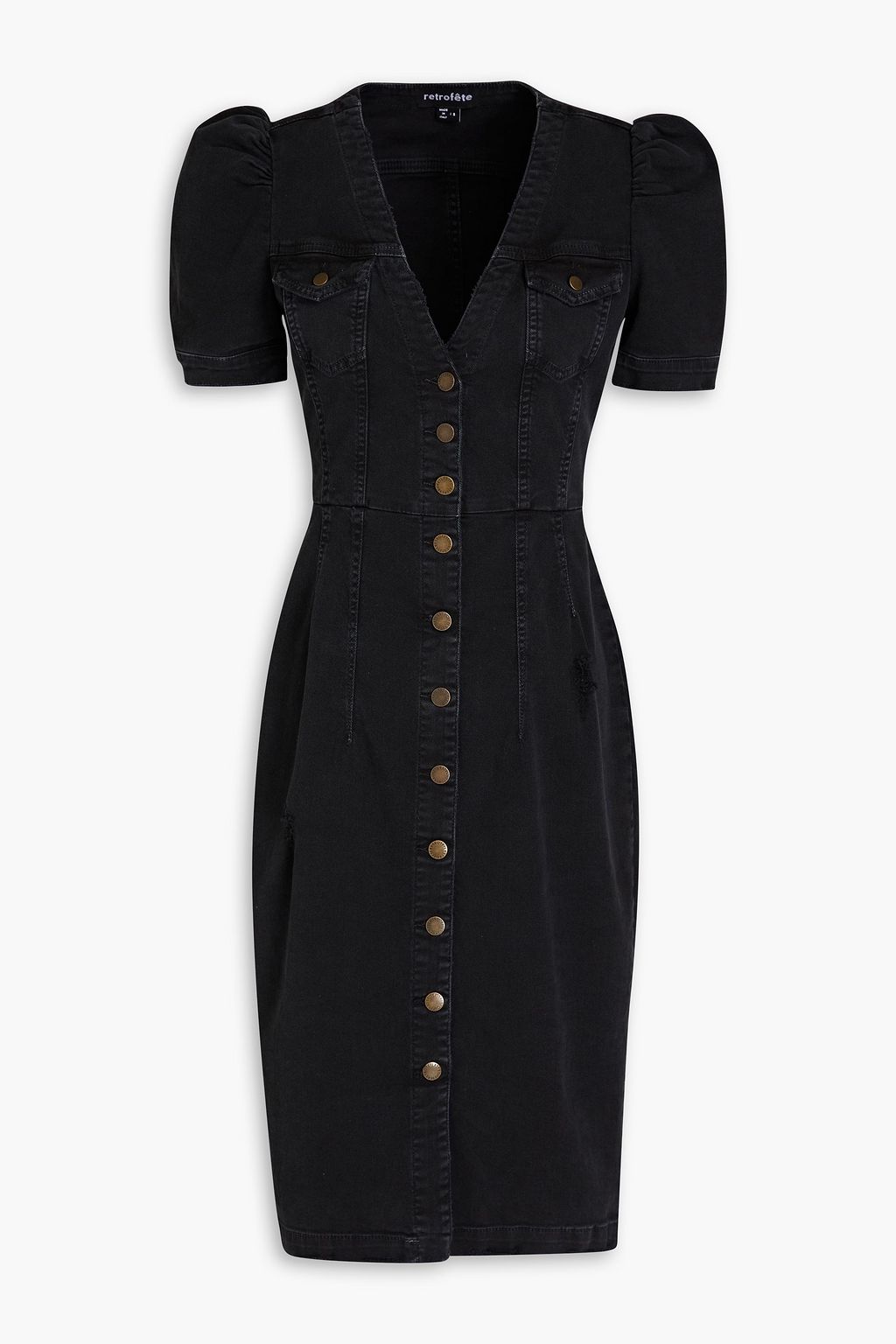 Distressed denim sales shirt dress