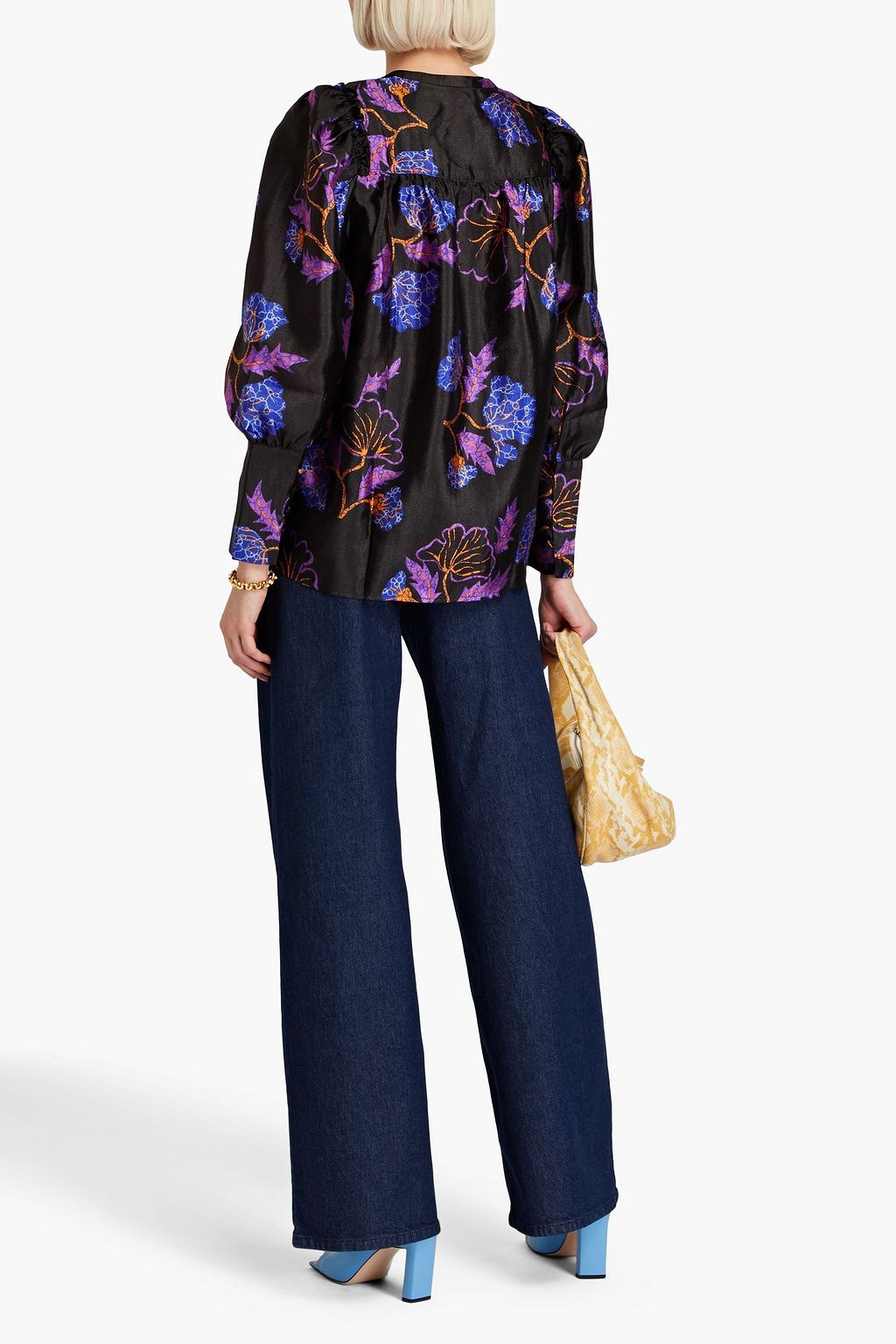 BAUM UND PFERDGARTEN Mitzy printed satin-crepe blouse