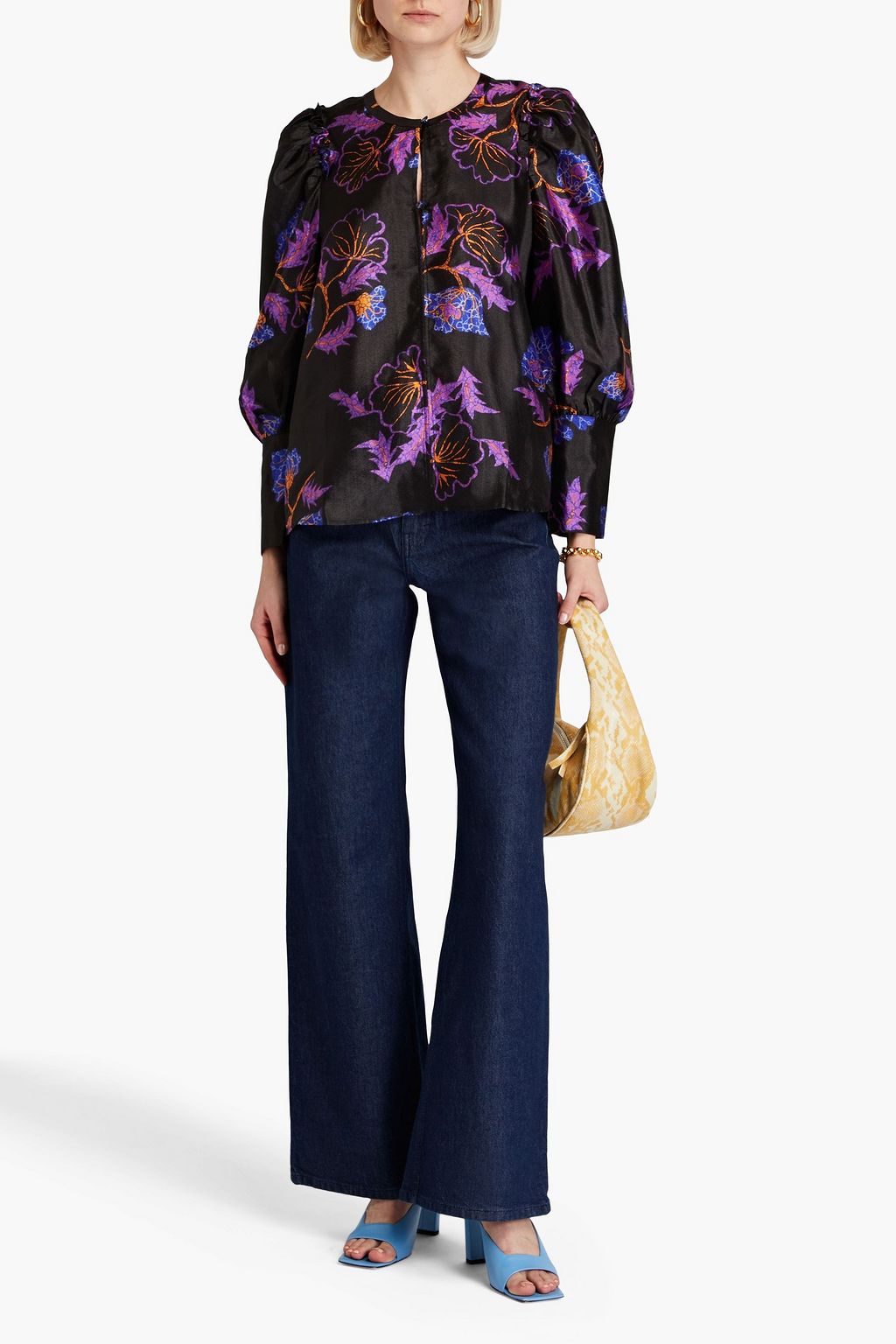 BAUM UND PFERDGARTEN Mitzy printed satin-crepe blouse