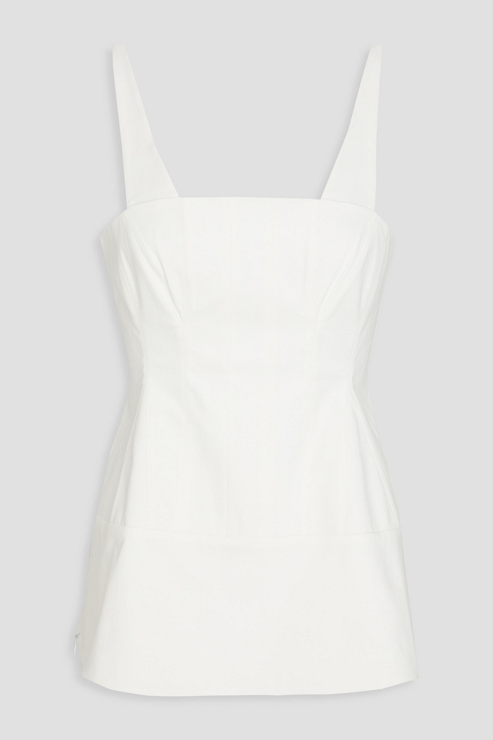 Tibi Stretch-cotton Peplum Top In White