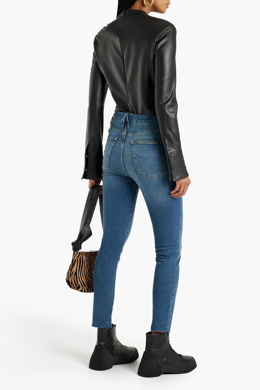 GOOD AMERICAN Cropped high-rise skinny jeans
